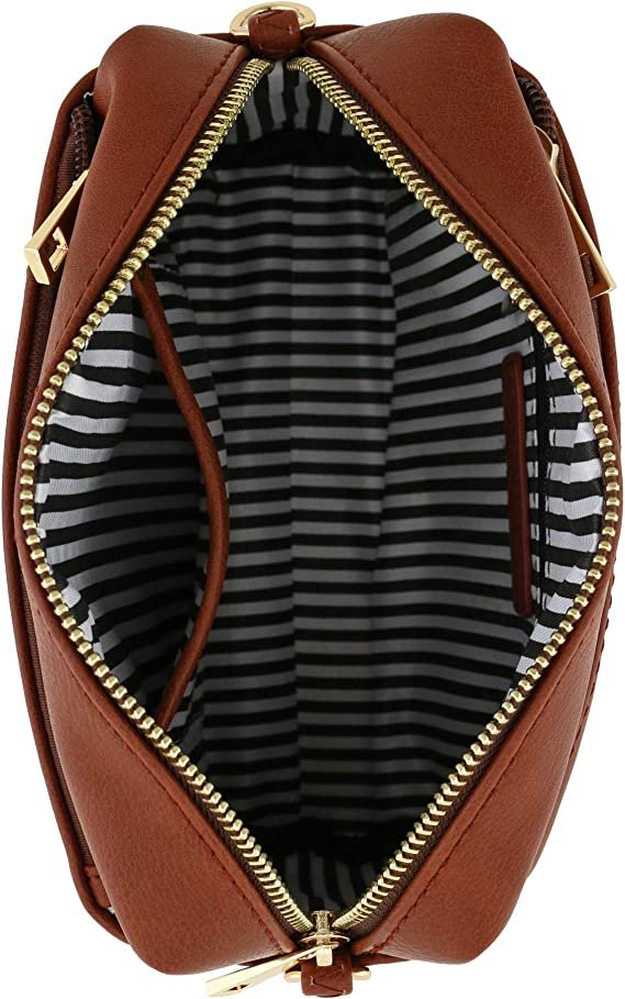 Triple Zip Small Crossbody Bag