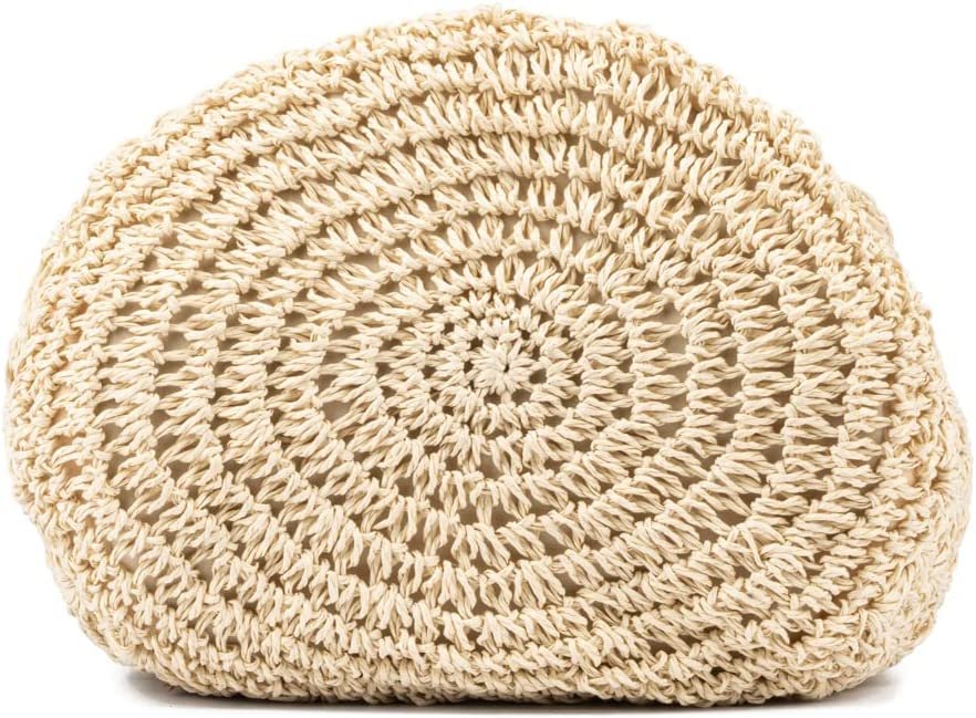 Women's Fashion, Natural Beige Crochet Woven Small Backpack