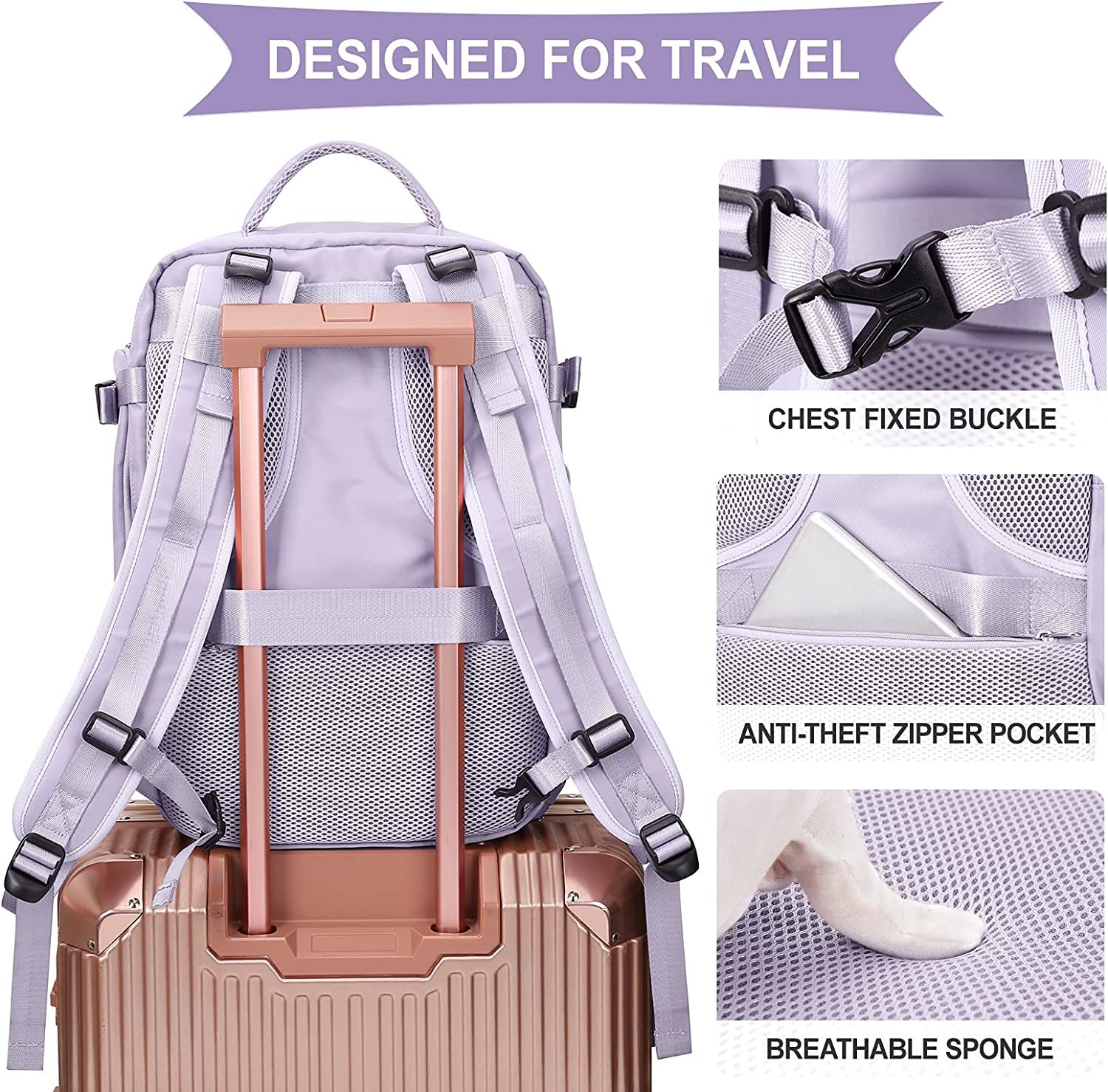 Large Travel Backpack Women, Laptop with USB Charging Port Backpack