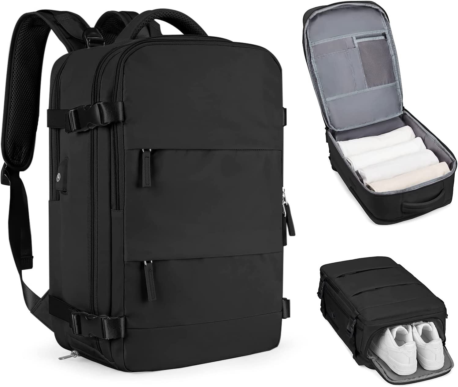 Casual Daypack Small Hiking Backpack Black